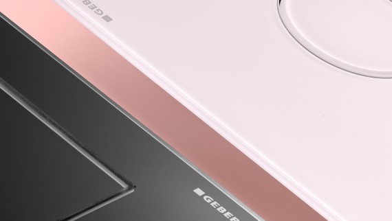 Stainless steel Geberit Sigma70 in brass (© Geberit) Stainless steel Geberit Sigma70 in brass (© Geberit)