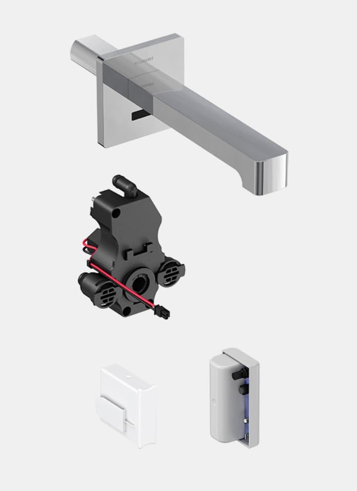 Geberit Brenta wall-mounted tap with self-sustaining power supply Geberit Brenta wall-mounted tap with self-sustaining power supply