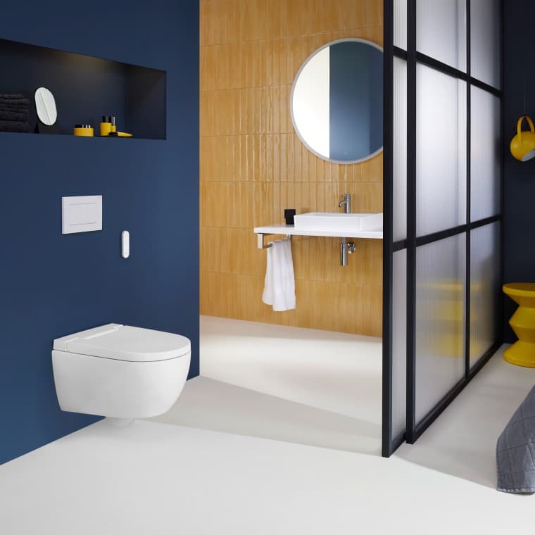 Geberit AquaClean Alba shower toilet in a hotel Geberit AquaClean Alba shower toilet in a hotel