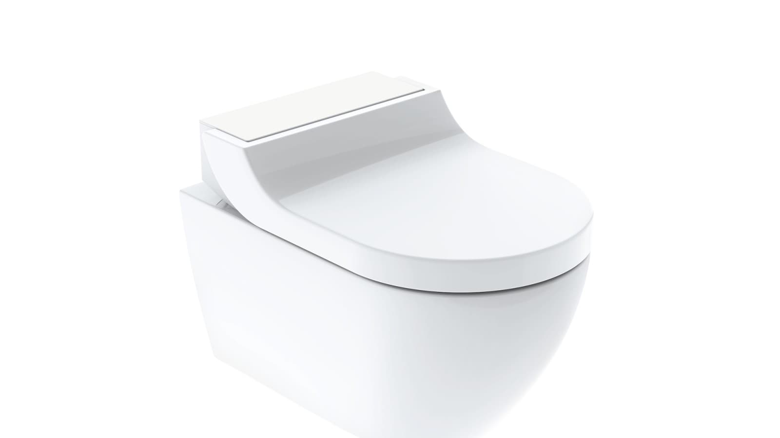Geberit AquaClean Tuma in white glass Geberit AquaClean Tuma in white glass
