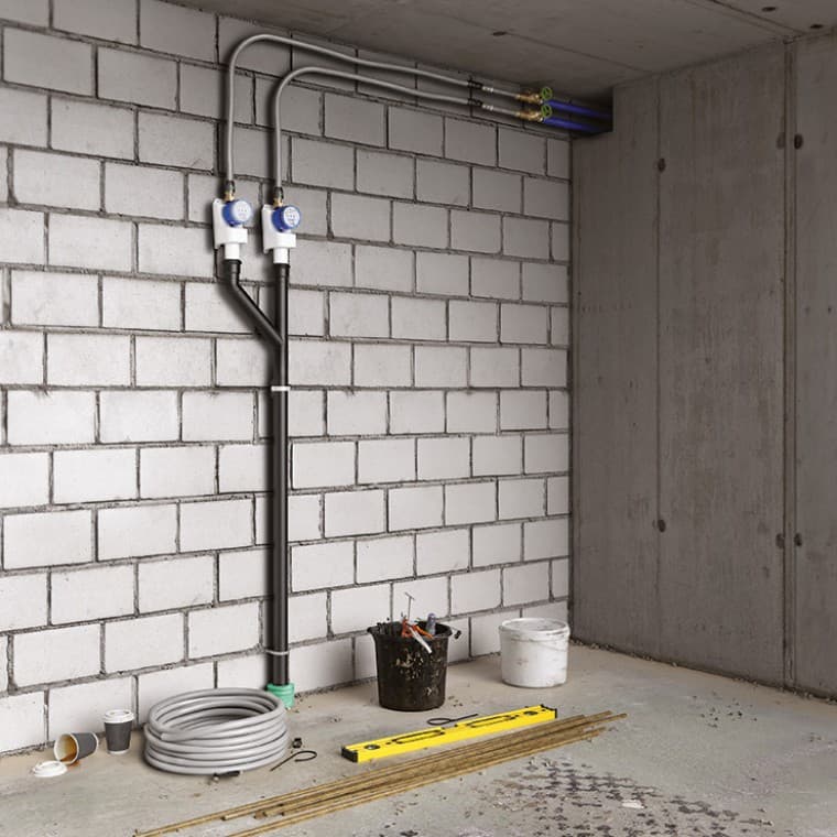 Large building complex with one drinking water system, still under partial construction Large building complex with one drinking water system, still under partial construction